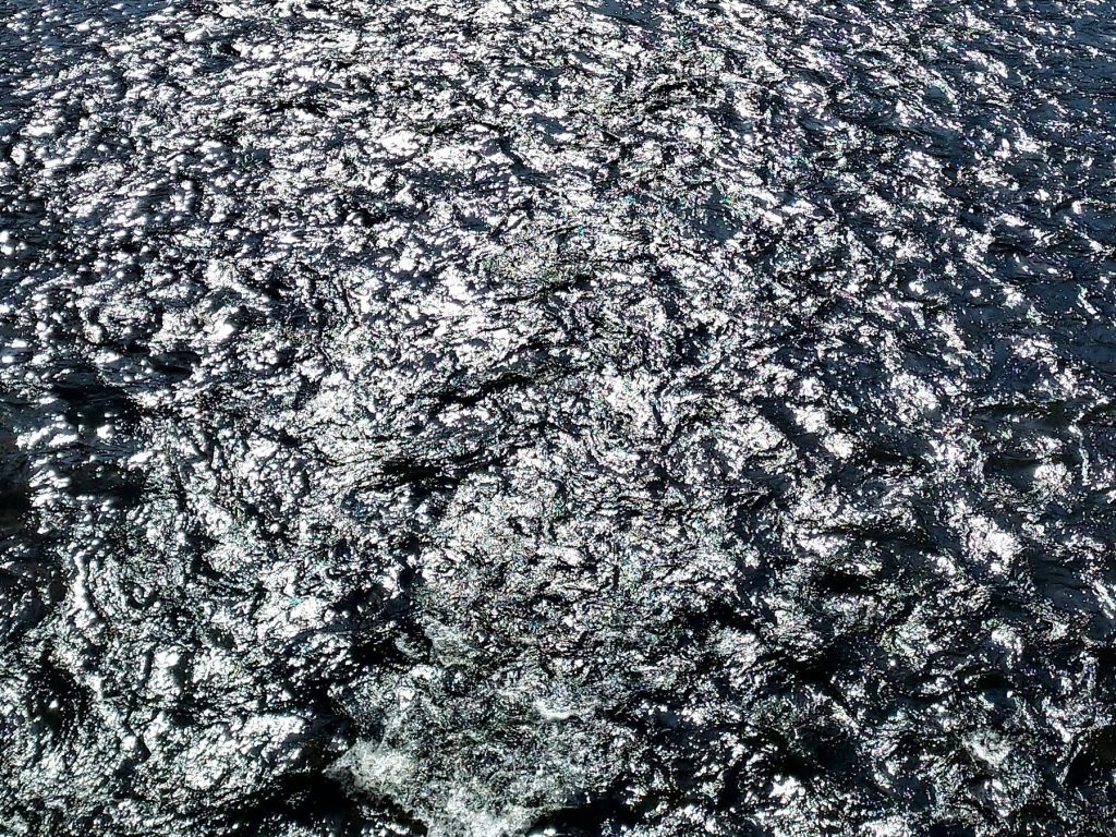 Reflection of sunshine on water