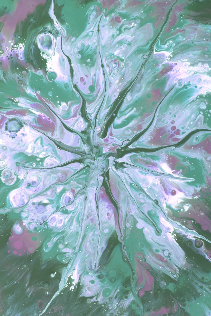 Painting with streaks and colours running in many directions